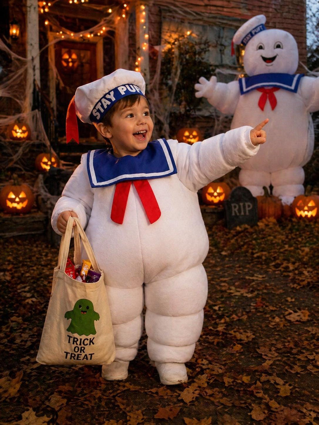 Stay Puft Ghostbusters Fleece Halloween Costume Marshmallow Man Custom Made