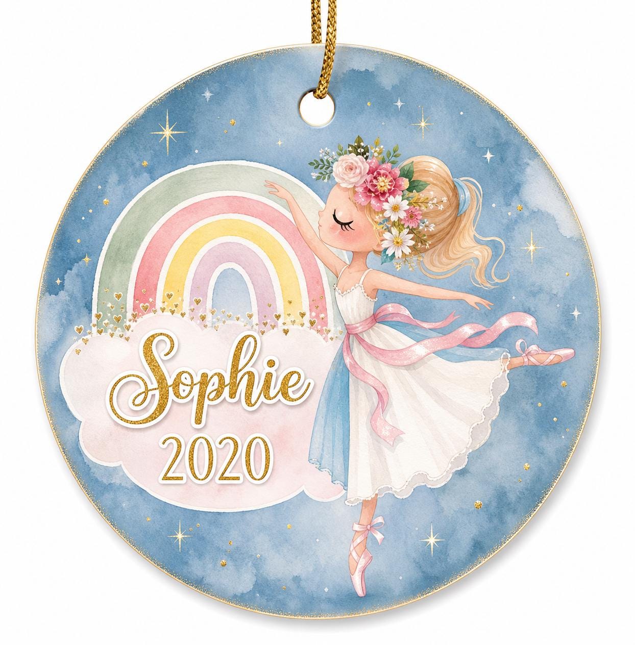 Ballerina Ornament, Custom Ballet Dancer Keepsake, Pink Tutu Christmas DecorPersonalized