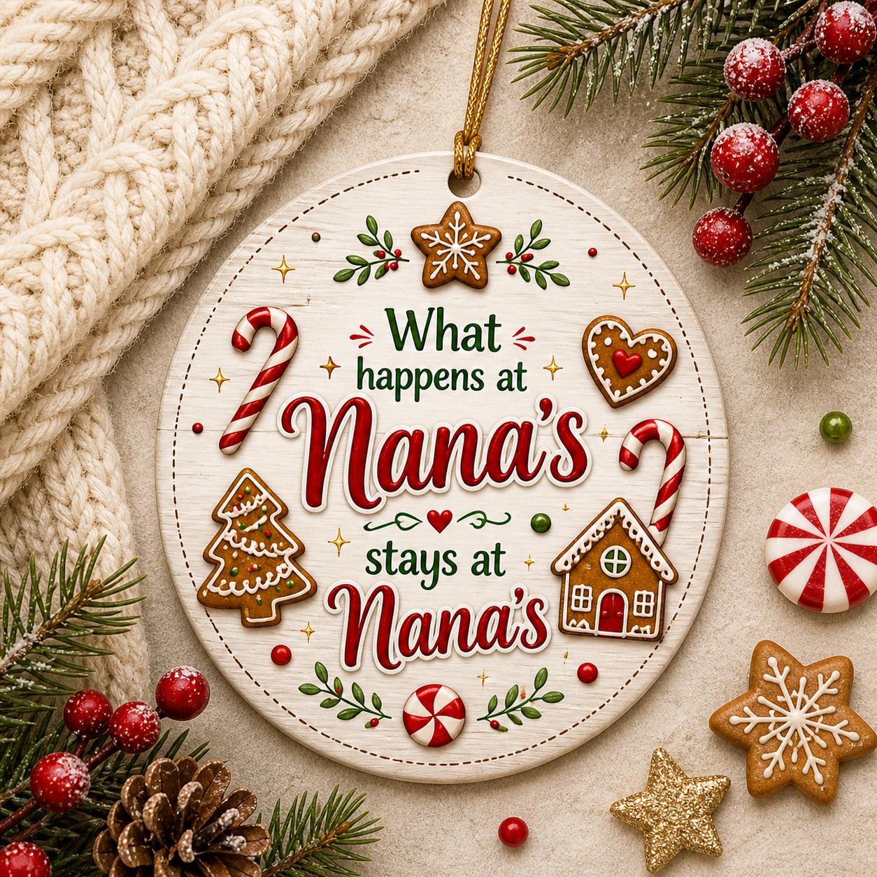 Nana Christmas Ornament, Gingerbread Baking Keepsake, Custom Holiday DecorPersonalized