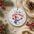 Snowman Ornament, I Love You Snow Much Christmas Decor, Ceramic Winter KeepsakePersonalized