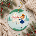 Ceramic Ice Skating Ornament, Custom Skater Christmas Decor, Figure Skating KeepsakePersonalized