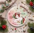 Ceramic Unicorn Christmas Ornament, Whimsical Holiday Keepsake, Custom Name GiftPersonalized