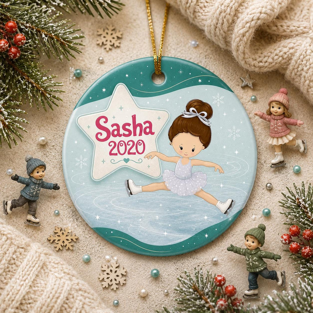 Figure Skating Ornament, Custom Skater Gift, Winter Sports KeepsakePersonalized