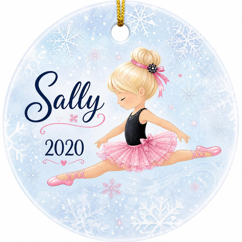 Ballerina Ornament, Custom Ballet Dancer Keepsake, Pink Tutu Dance Recital DecorPersonalized