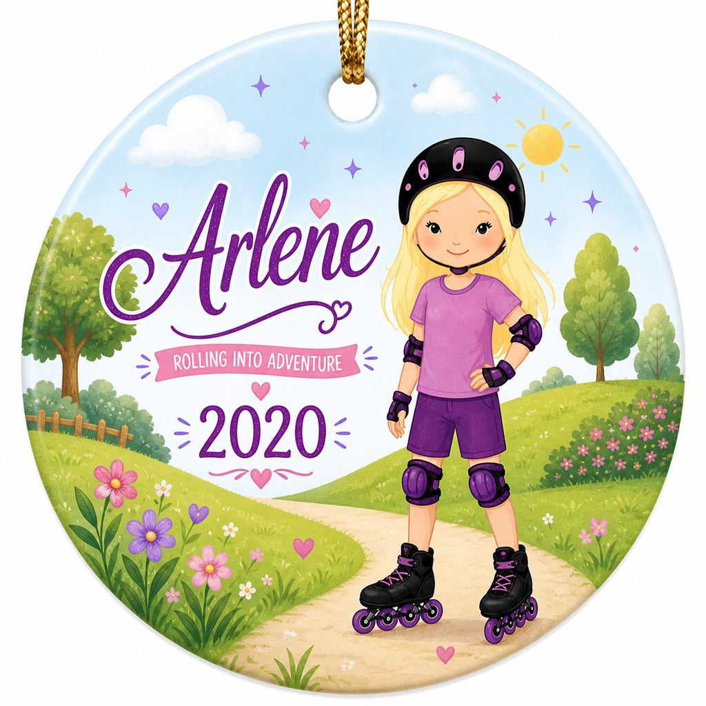 Roller Skating Ornament, Custom Skater Gift, Inline Skating Christmas DecorPersonalized