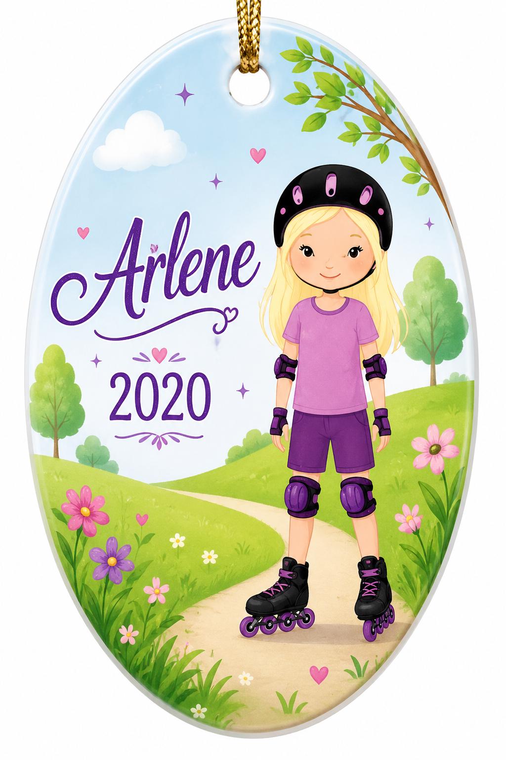Roller Skating Ornament, Custom Skater Gift, Inline Skating Christmas DecorPersonalized