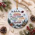 Reindeer Names Christmas Ornament, Personalized Deer GiftPersonalized
