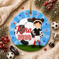 Soccer Girl Ceramic Ornament, Custom Player Keepsake, Sports Christmas DecorPersonalized