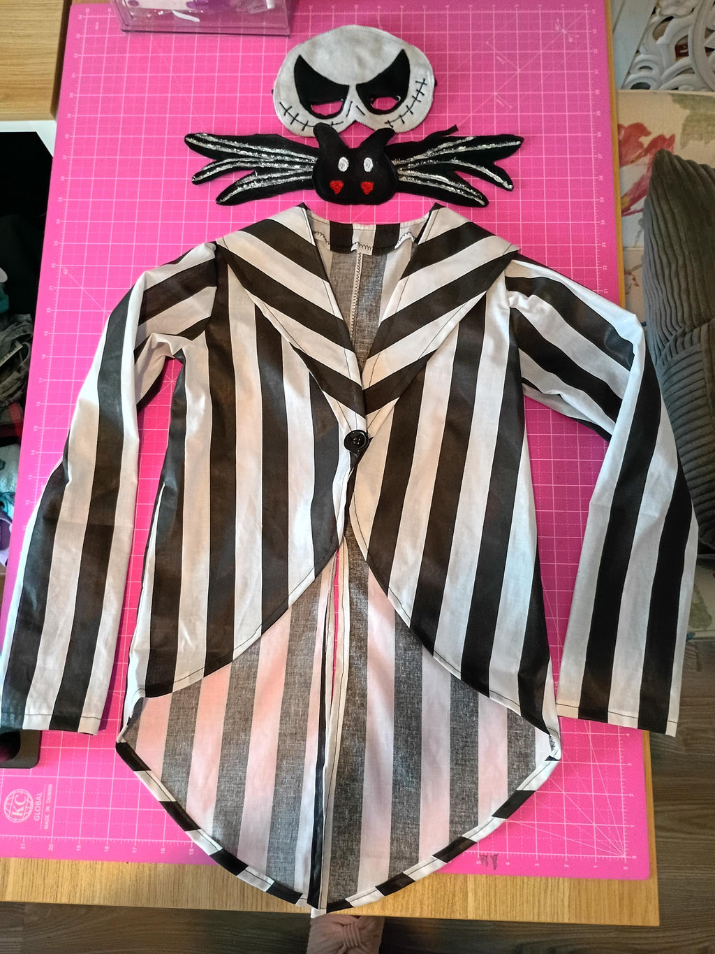 Jack Skellington Jacket Only Halloween Costume Pin Stripe Suit Style Custom Made Ringmaster