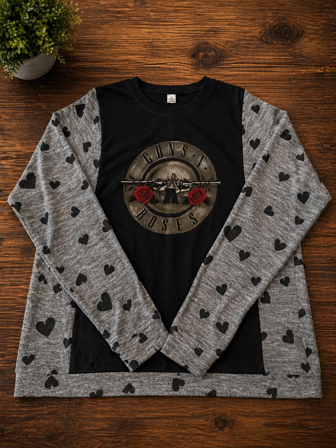 Guns N' Roses Long Sleeve Shirt - Retro 80s Rock Band Tee - Distressed Graphic Streetwear  Music Fan Gift  Vintage Style Rock Pullover Metal