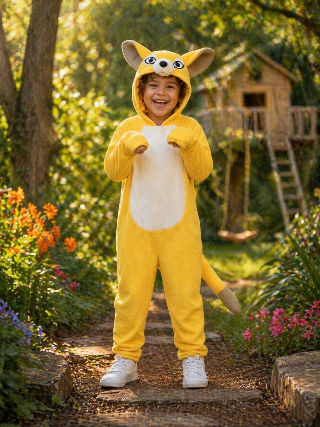 Kids Fleece Meerkat Costume, Hooded Bodysuit, Halloween Safari Animal Cosplay