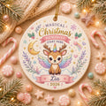 Unicorn Deer Christmas Ornament, Whimsical Woodland Holiday KeepsakePersonalized