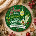 Jesus Reason for Season Ornament, Christian Religious Christmas Decor, Faith KeepsakePersonalized