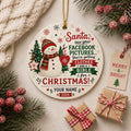 Funny Christmas Ornament, Santa Saw Facebook Pictures, Sarcastic Xmas Keepsake, Personalized Name (2024)Personalized