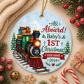 Baby's 1st Christmas Train Ornament, Personalized Keepsake, Holiday DecorPersonalized
