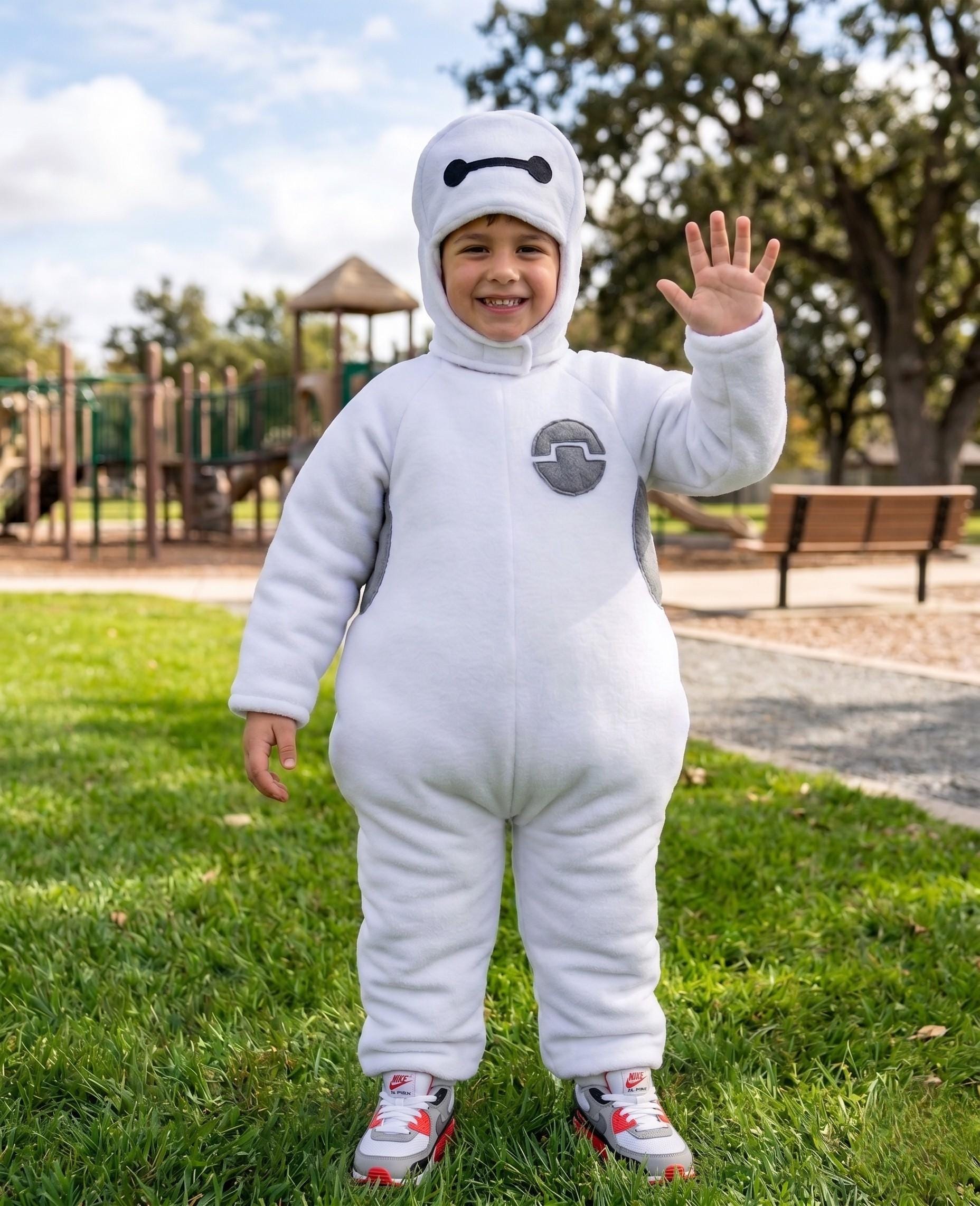 Baymax Beymax Fleece Halloween Costume Outfit, Kids Robot Halloween Costume, Soft Fleece Hero Costume, Cute Robot Costume