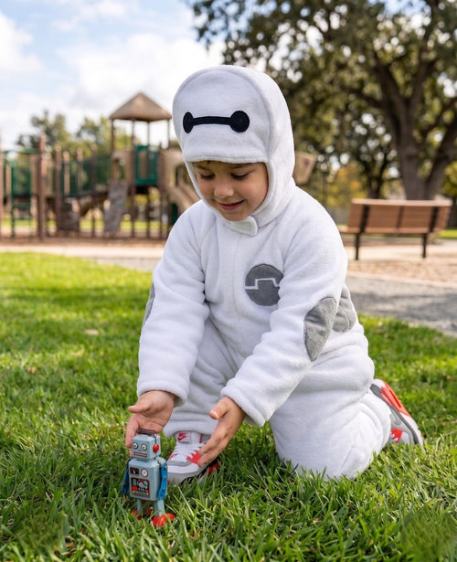 Baymax Beymax Fleece Halloween Costume Outfit, Kids Robot Halloween Costume, Soft Fleece Hero Costume, Cute Robot Costume