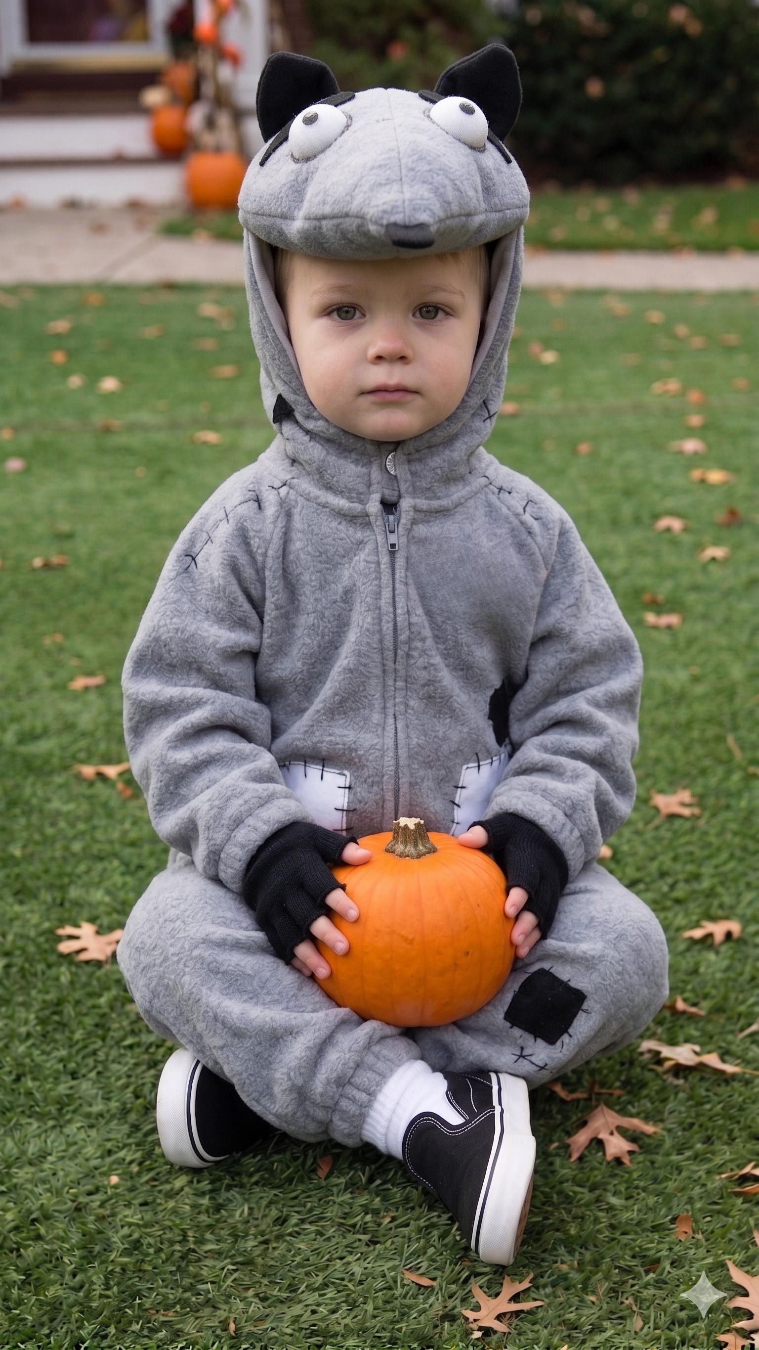 Sparky Dog Costume, Frankenweenie Zombie Puppy Outfit, Kids Halloween Dress Up