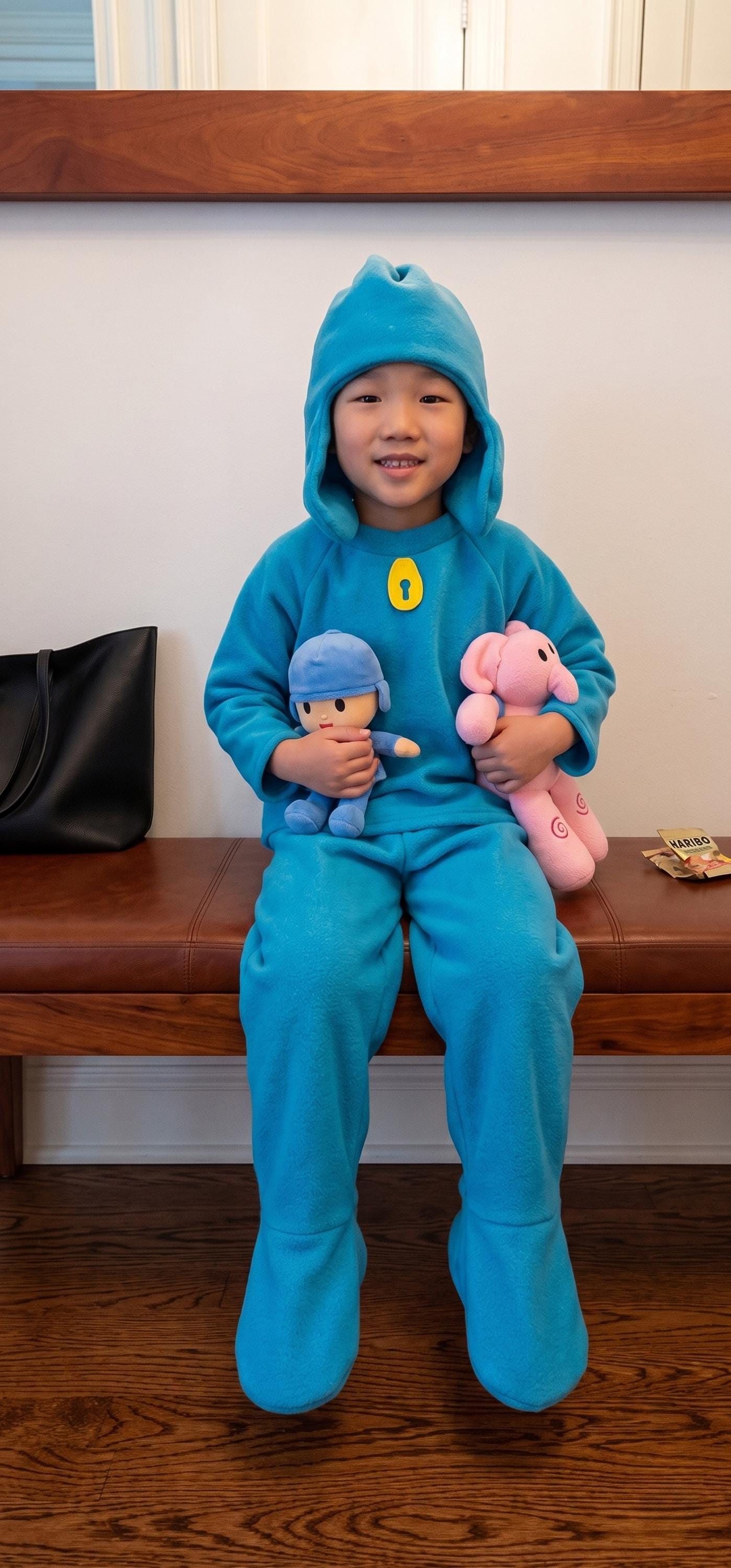 Plush Pocoyo Inspired Halloween Costume Cartoon Inspired Kids Cosplay Fleece Character Outfit