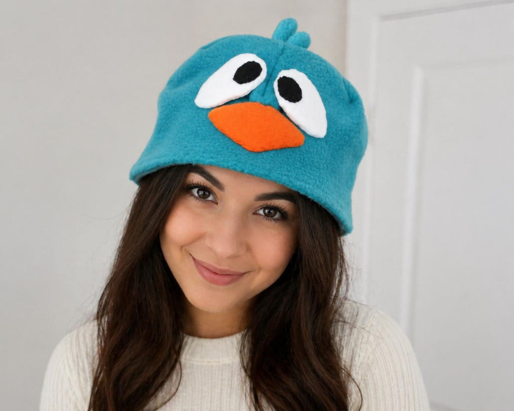 Fleece Sleepy Bird Halloween Costume Hat, Kids Bird Halloween Costume, Cozy Fleece Animal Costume, Cute Bird Costume for Kids