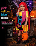 Sally Rag Doll Halloween Costume, Patchwork Dress, Hand-Painted Stitches, Nightmare Style