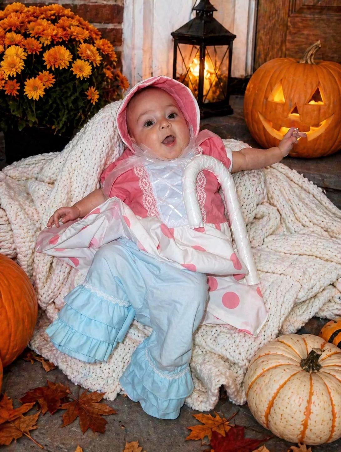 Baby Infant Little Bo Peep Halloween Costume Dress Baby Sheep Costume, Infant Storybook Outfit, Toddler Halloween Costume Girl, Farm Costume