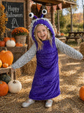 Baby Boo Monster Halloween Costume, Purple Velvet, Tentacle Arms, Toddler Dress Up