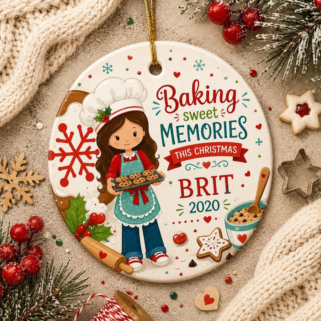 Little Baker Christmas Ornament, Custom Chef Keepsake, Baking Memories DecorPersonalized