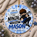 Ninja Ornament, Kids Martial Arts Ceramic Keepsake, Custom Name Christmas DecorPersonalized