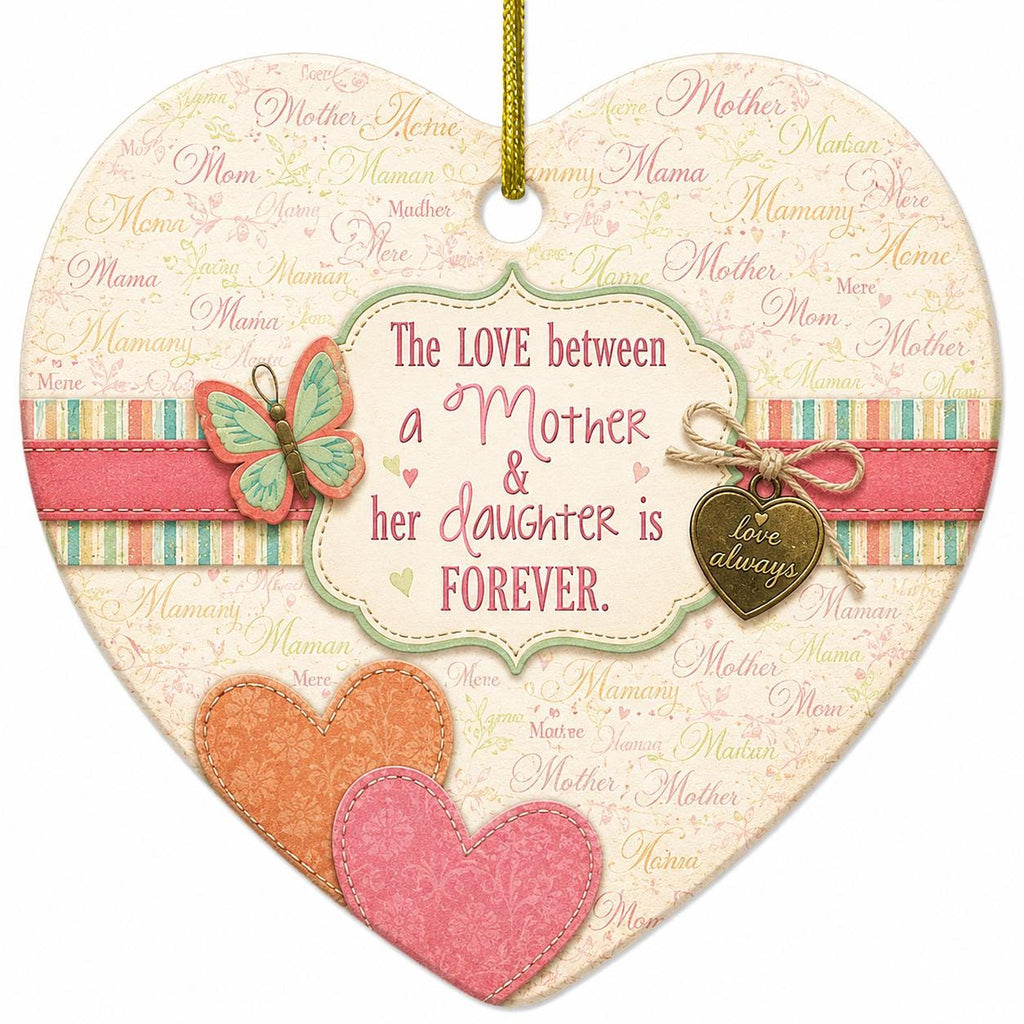 Mother Daughter Heart Ornament, Forever Love Keepsake GiftPersonalized