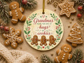 Grandma Hugs Cookies Ceramic Ornament, Family Love Christmas KeepsakePersonalized