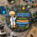 Future Scientist Ornament, Chemist Gift, Whimsical Lab Decor, Ceramic KeepsakePersonalized