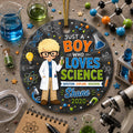Science Boy Ornament, Chemist Gift, STEM Student Keepsake, Lab DecorPersonalized