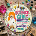Science Girl Ornament, Custom STEM Gift, Chemistry Holiday Decor, Future Scientist KeepsakePersonalized