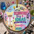 Science Girl Ornament, Future Scientist Gift, STEM Ceramic Keepsake, Chemist Daughter ArtPersonalized