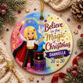 Magician Girl Ornament, Custom Magic Christmas Keepsake, Ceramic Art DecorPersonalized