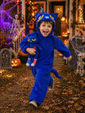 Blue Cat Halloween Costume Outfit, Kids Blue Cat Halloween Costume, Cute Cartoon Cat Costume, Plush Animal Costume for Kids