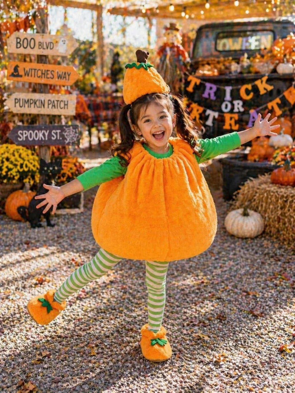 Kids Minky Pumpkin Costume, Halloween Outfit, Fall Harvest Dress Up