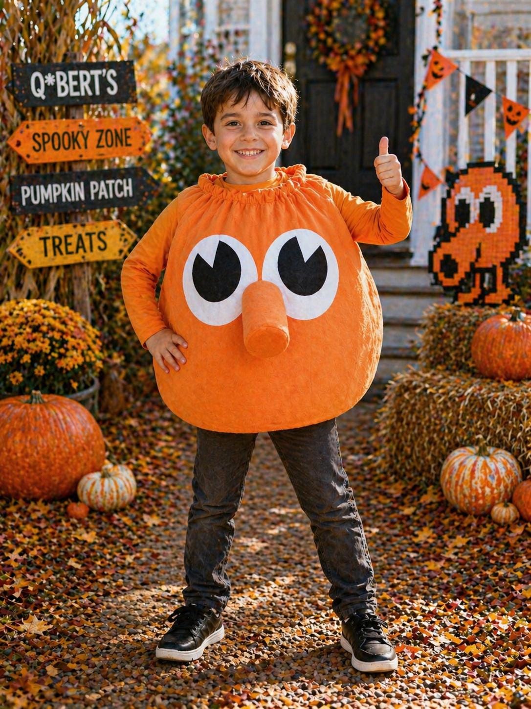 Kids Qbert Monster Halloween Costume Cartoon Video Game 80's Costume Custom Made