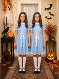 Girls Grady Twins Costume, The Shining Horror Dress, Halloween Matching Sisters Outfit