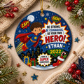 Comic Style Superhero Ornament, Custom Boy Christmas KeepsakePersonalized