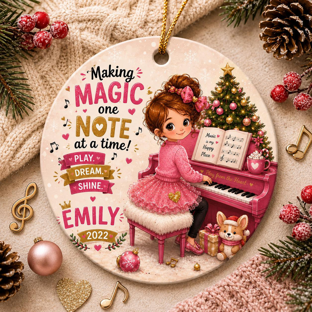 Piano Ornament, Music Lover Christmas Keepsake, Custom Recital GiftPersonalized