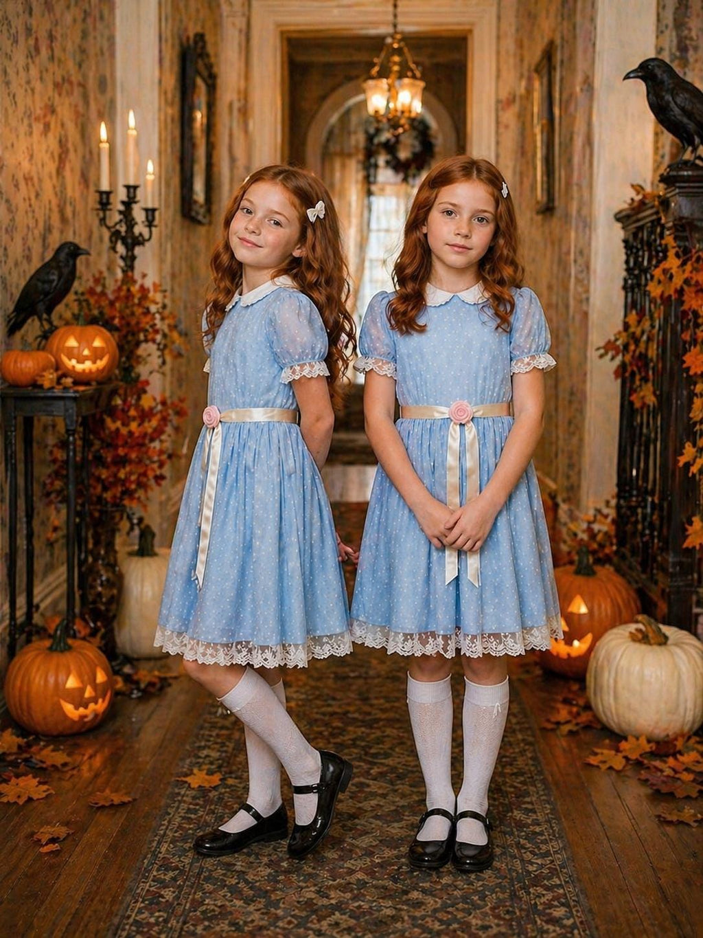 Girls The Shining Grady Twins Halloween Costume , Creepy Twin Girls Costume, Horror Movie Halloween Costume, Matching Sister Costumes