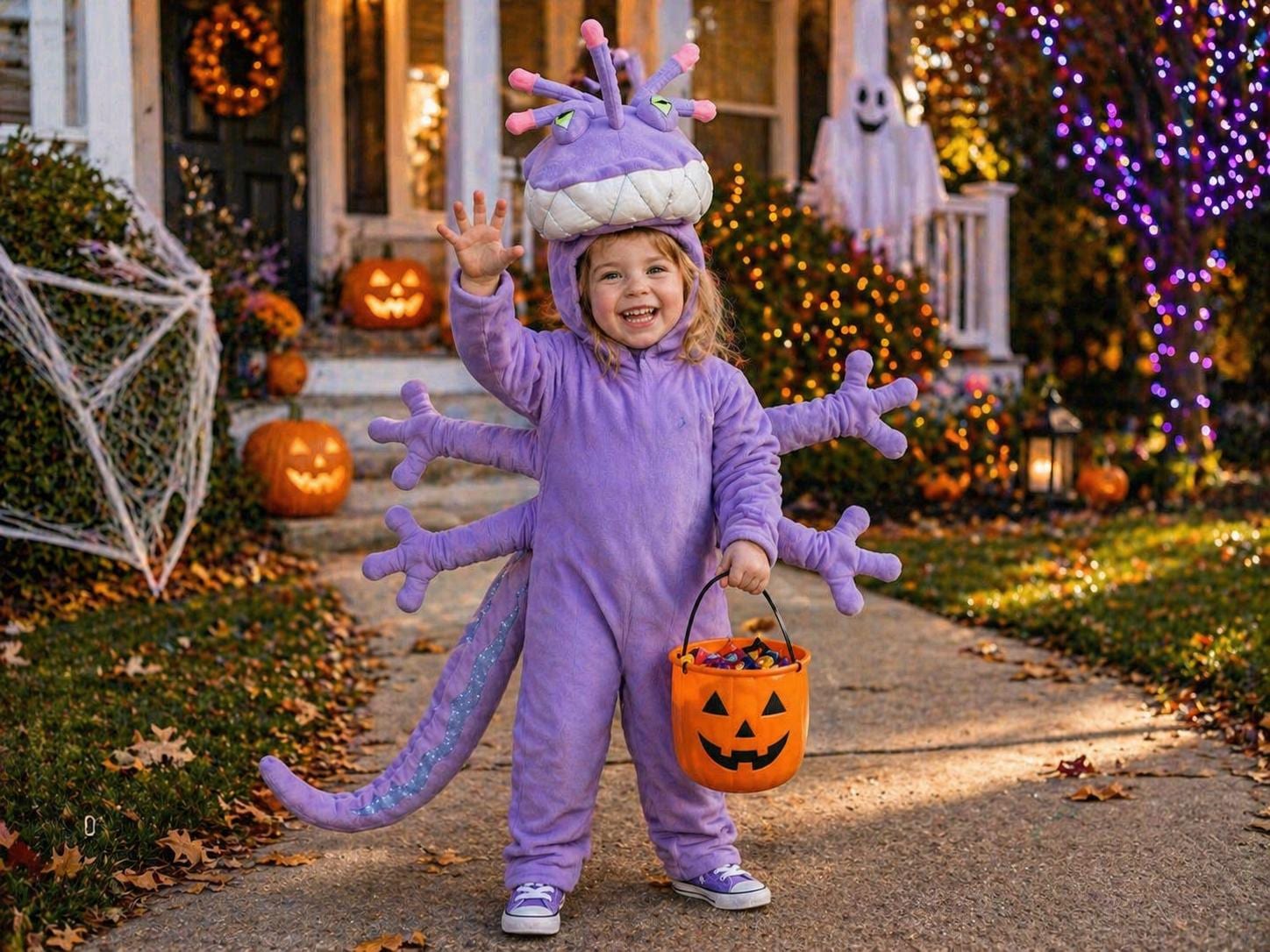 Purple Monster Randall Alien Halloween Costume Monster Inspired Alien Cosplay Fleece Creature Character Outfit