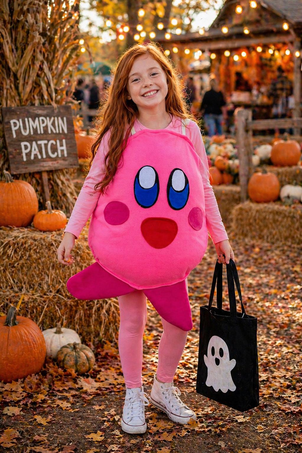 Handmade Pink Kirby Costume with Star Boots, Nintendo Game Cosplay