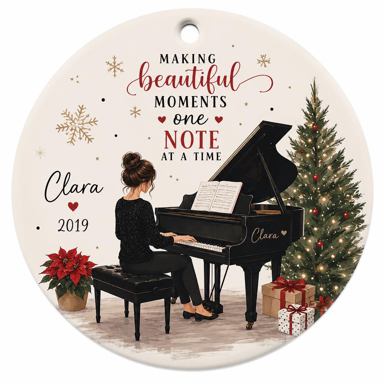 Grand Piano Ornament, Christmas Musician Keepsake, Music Lover DecorPersonalized