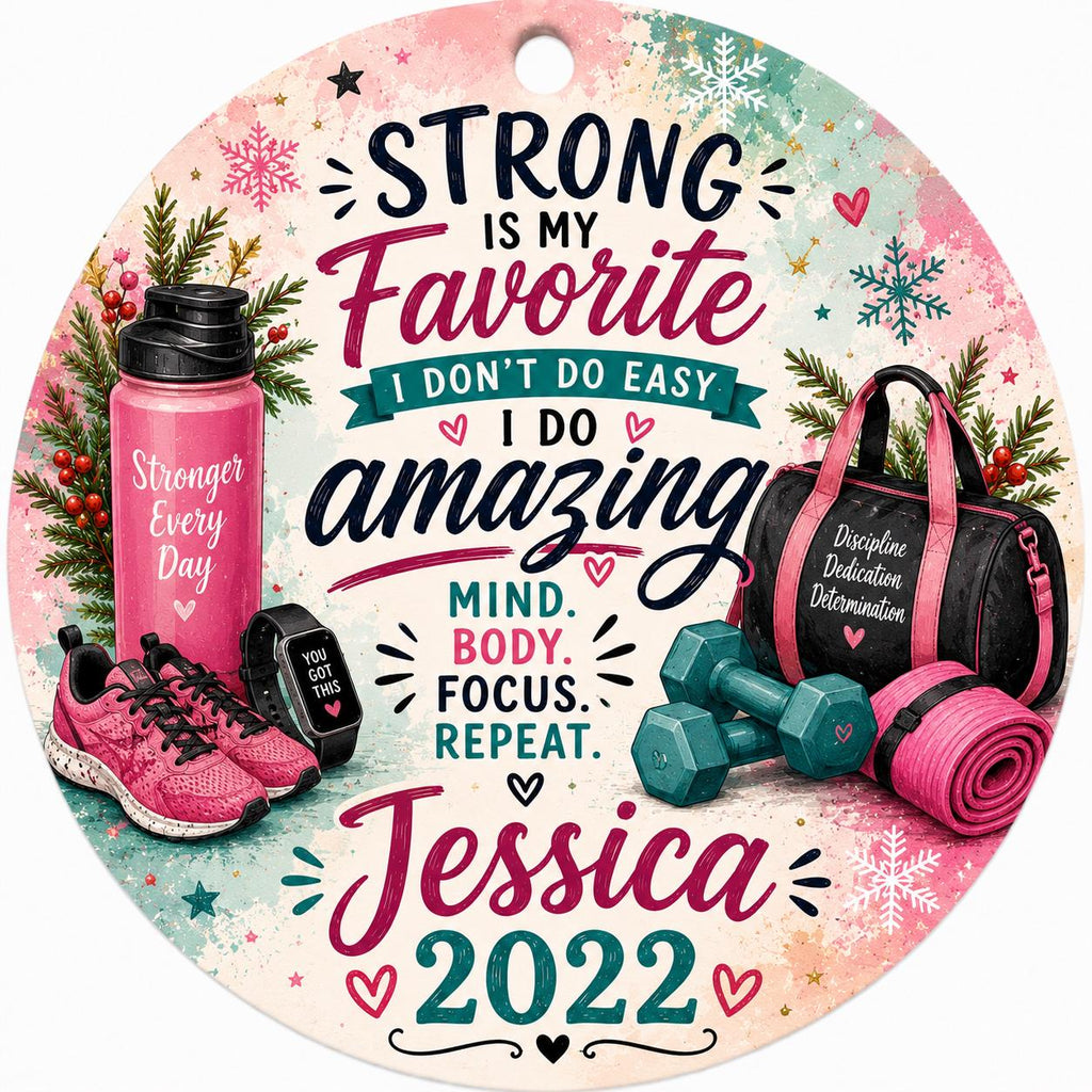 Fitness Ornament, Gym Lover Keepsake, Motivational Athlete Decor, Christmas GiftPersonalized