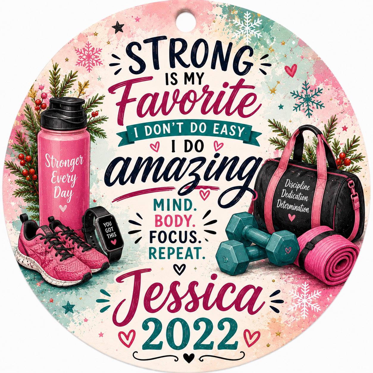 Fitness Ornament, Gym Lover Keepsake, Motivational Athlete Decor, Christmas GiftPersonalized