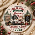 Gnome Couple Ornament, Funny Marriage Anniversary Keepsake, Christmas DecorPersonalized