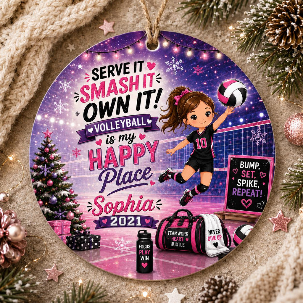 Girls Volleyball Ornament, Custom Athlete Keepsake, Sports Girl DecorPersonalized